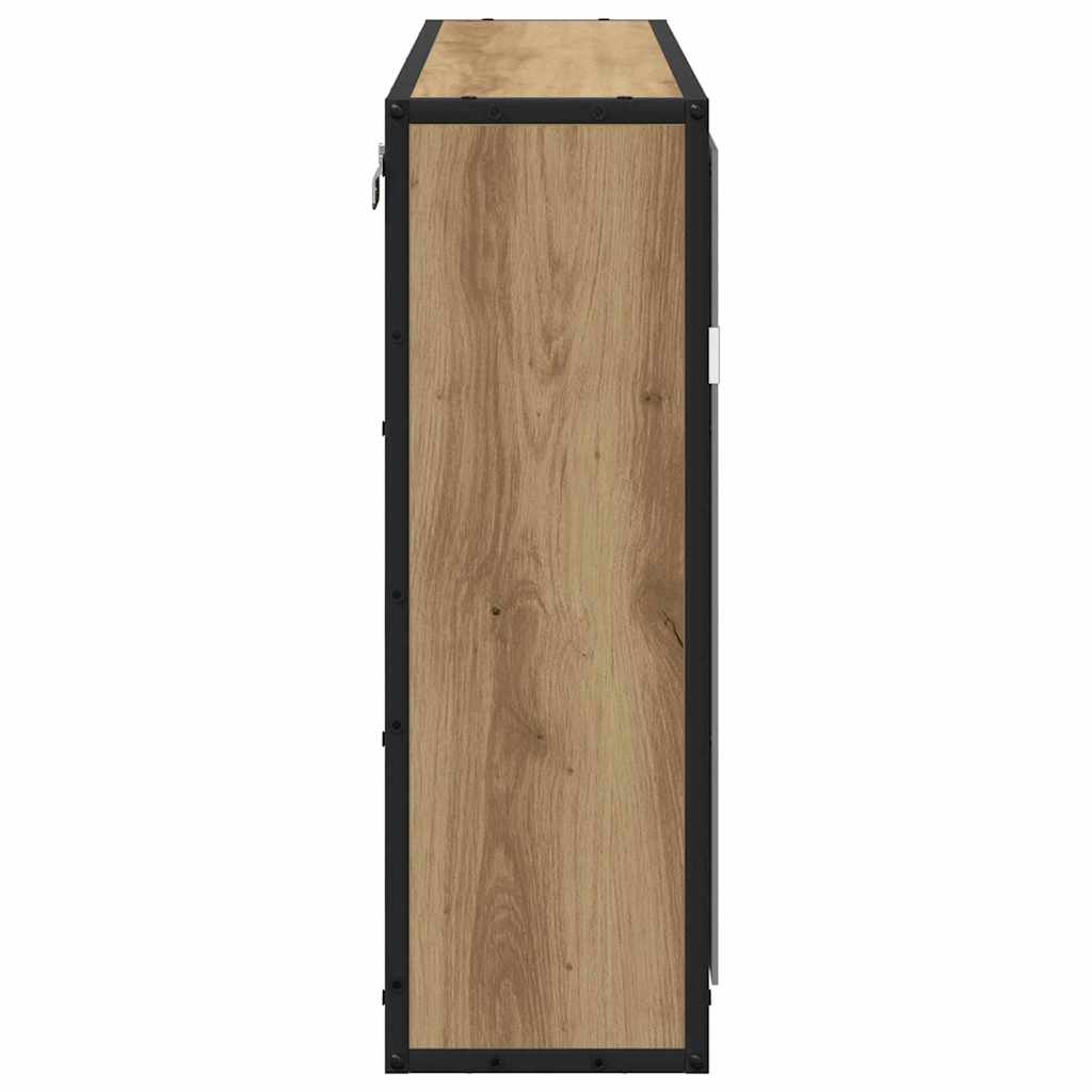 Badezimmer-Spiegelschrank mit Tür Artisan-Eiche 65 x 20 x 60 cm