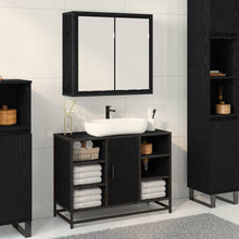 Badezimmer-Spiegelschrank Schwarz Eichen-Optik 65 x 20 x 60 cm