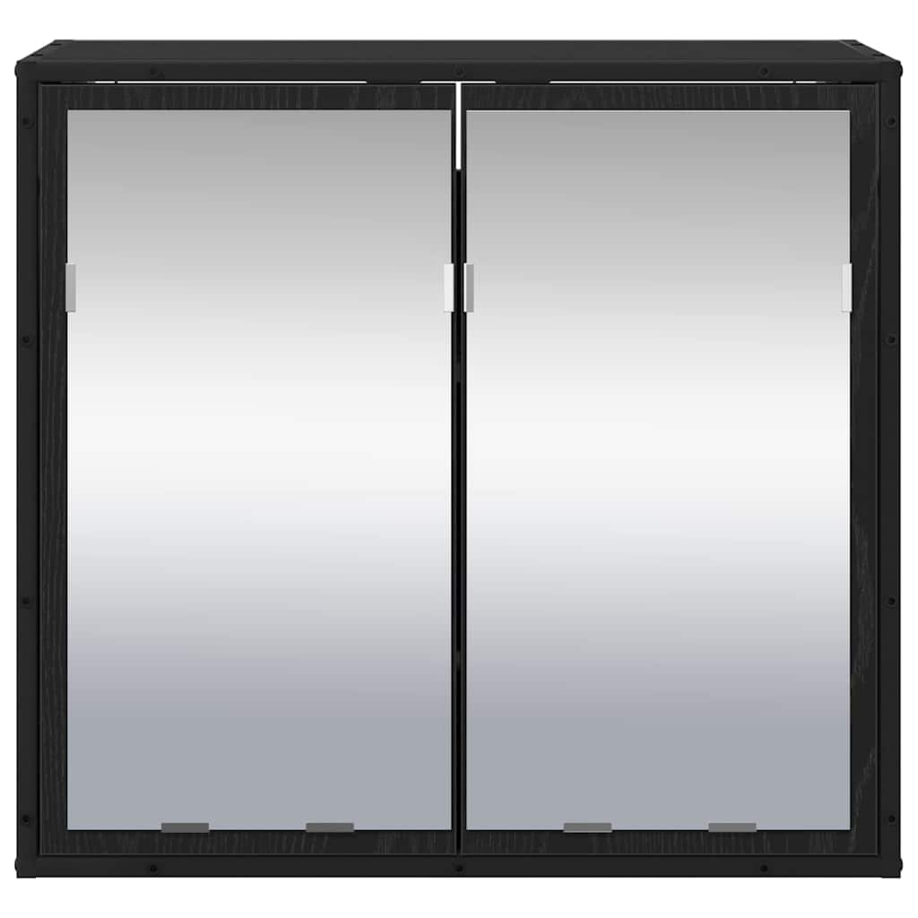 Badezimmer-Spiegelschrank Schwarz Eichen-Optik 65 x 20 x 60 cm
