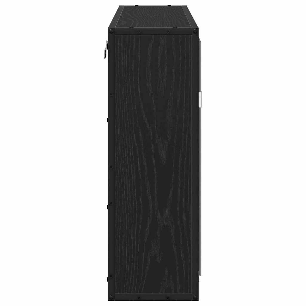 Badezimmer-Spiegelschrank Schwarz Eichen-Optik 65 x 20 x 60 cm