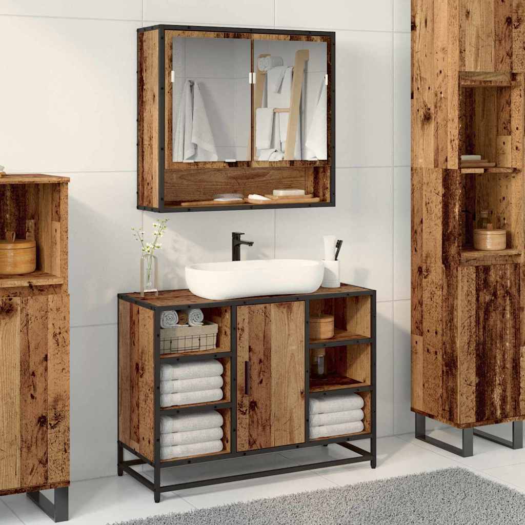 Badezimmer-Spiegelschrank Altholz 65 x 20 x 60 cm Holzwerkstoff