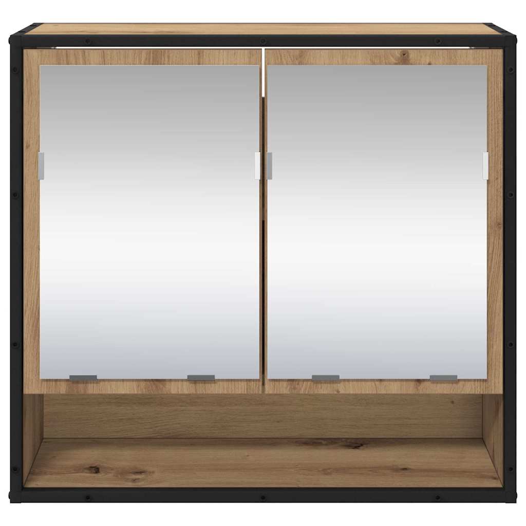 Badezimmer-Spiegelschrank mit Tür Artisan-Eiche 65 x 20 x 60 cm