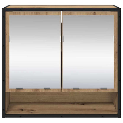 Badezimmer-Spiegelschrank mit Tür Artisan-Eiche 65 x 20 x 60 cm