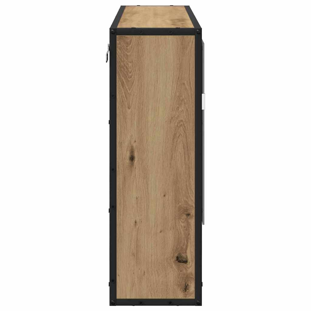 Badezimmer-Spiegelschrank mit Tür Artisan-Eiche 65 x 20 x 60 cm