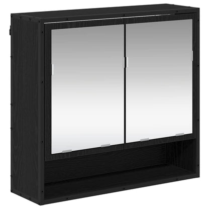 Badezimmer-Spiegelschrank Schwarz Eichen-Optik 65 x 20 x 60 cm