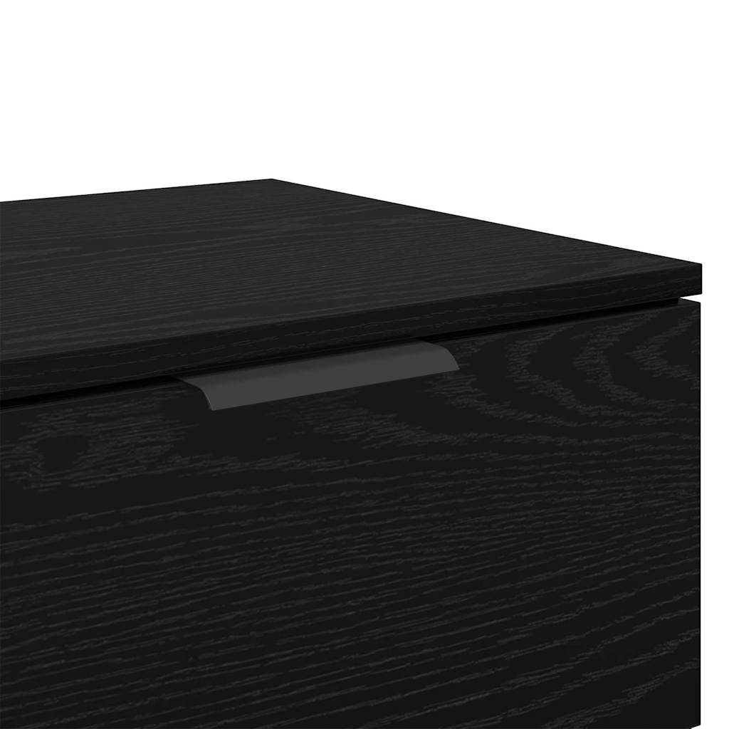 Nachttisch 2 pcs Schwarz Eichen-Optik 45 x 39 x 50 cm