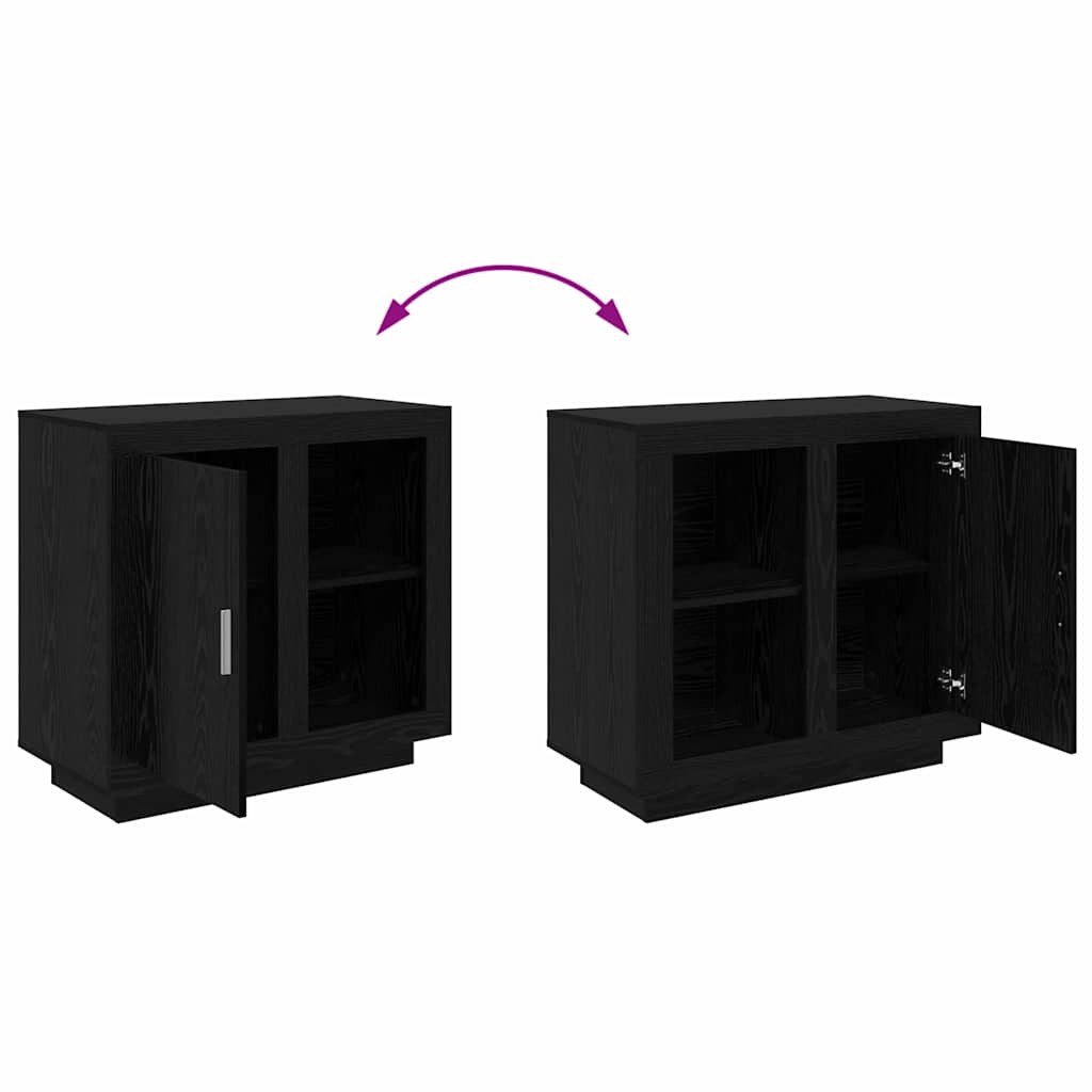 Sideboard Schwarz Eichen-Optik 40 x 80 x 75 cm Holzwerkstoff