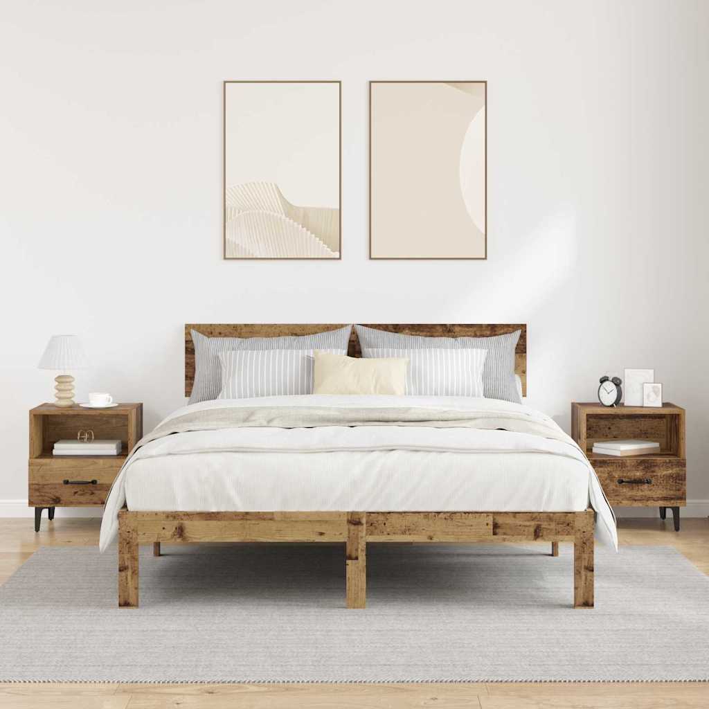 Nachttisch 2 pcs Altholz 40 x 35 x 47,5 cm Holzwerkstoff
