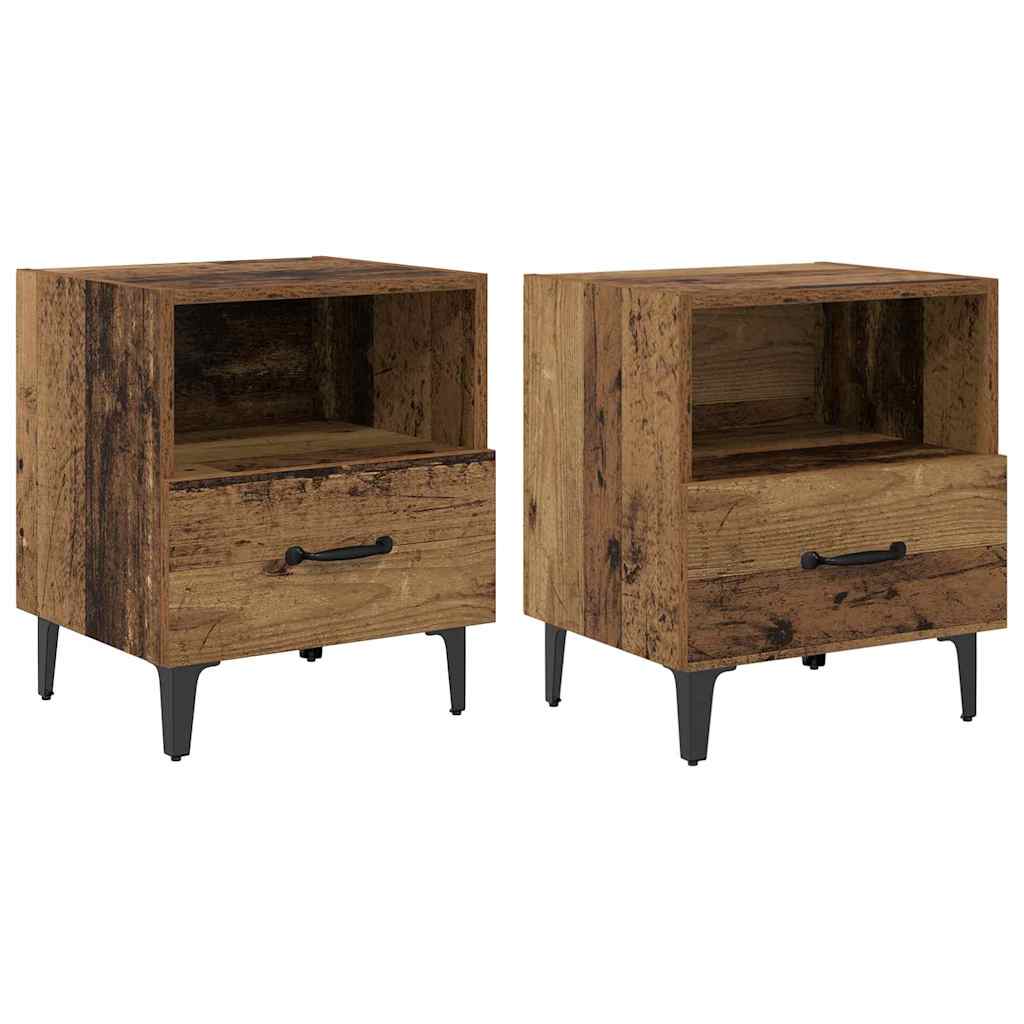Nachttisch 2 pcs Altholz 40 x 35 x 47,5 cm Holzwerkstoff