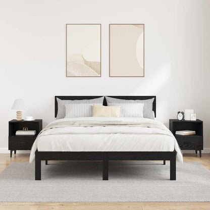 Nachttisch 2 pcs Schwarz Eichen-Optik 40 x 35 x 47,5 cm