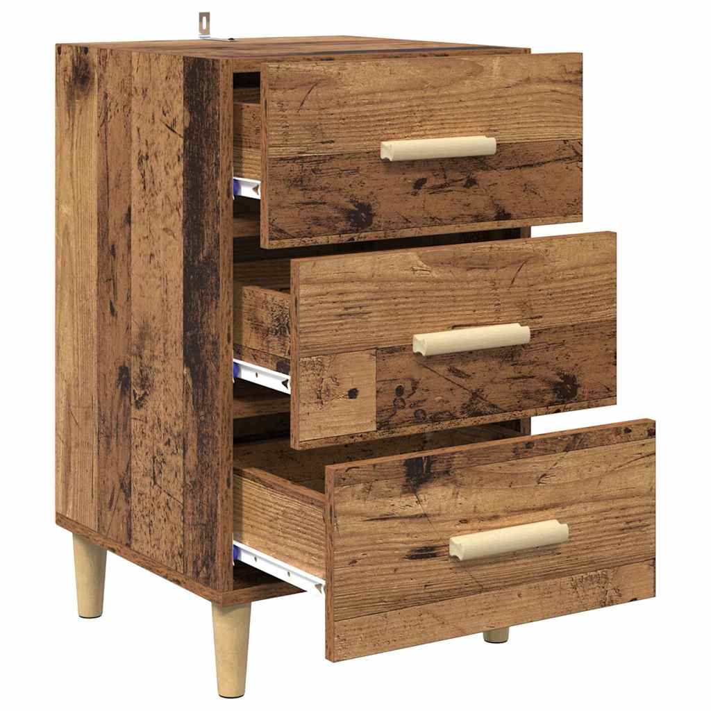 Nachttisch mit Schubladen Altholz 40 x 40 x 66 cm Holzwerkstoff