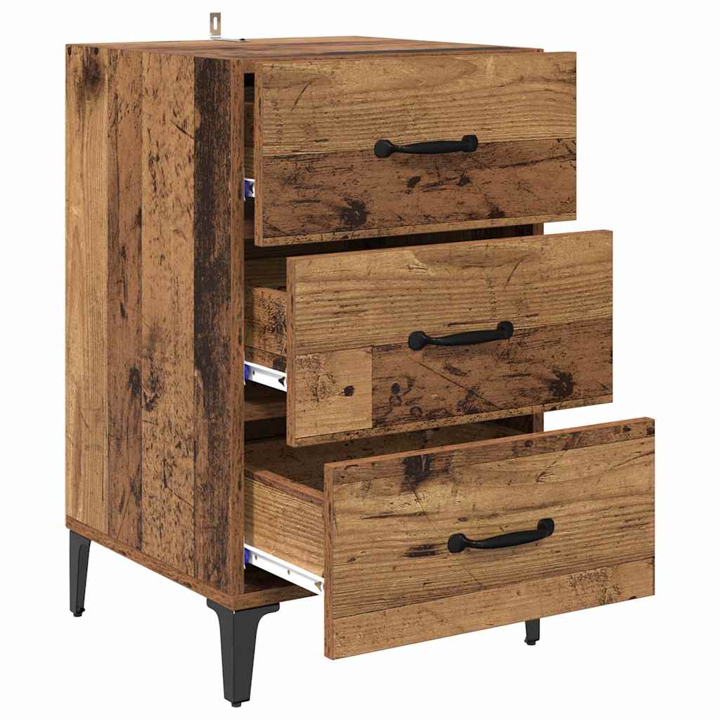 Nachttisch mit Schubladen Altholz 40 x 40 x 66 cm Holzwerkstoff