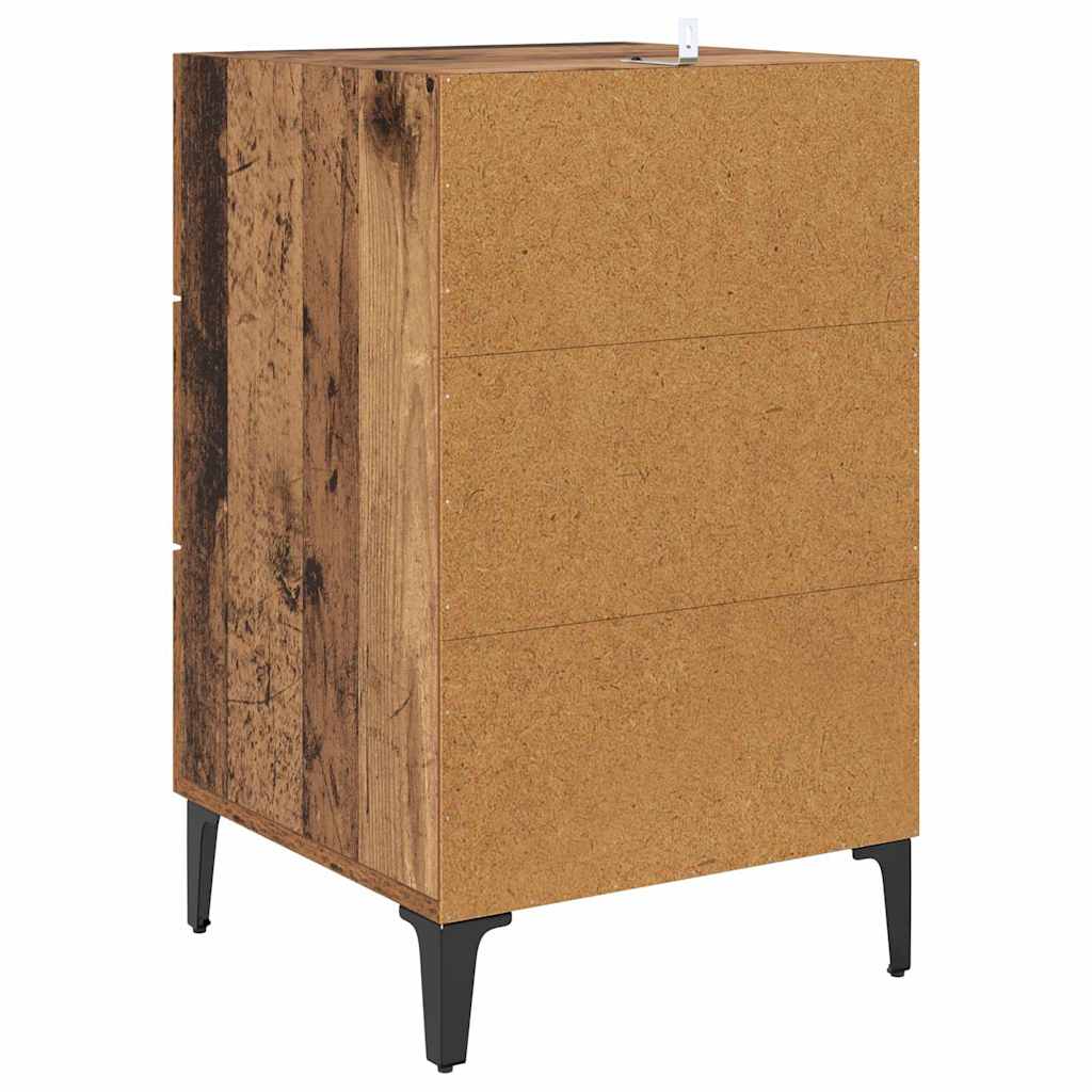 Nachttisch mit Schubladen Altholz 40 x 40 x 66 cm Holzwerkstoff