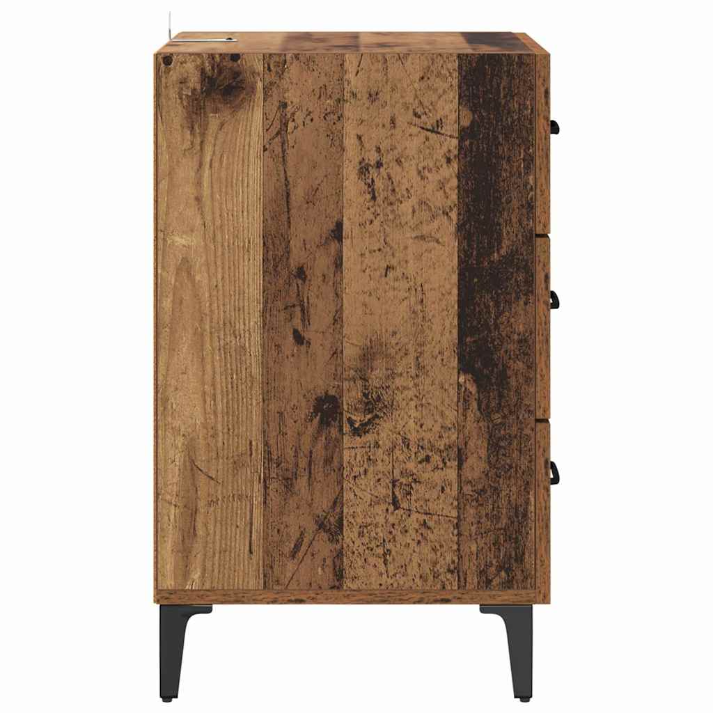 Nachttisch mit Schubladen Altholz 40 x 40 x 66 cm Holzwerkstoff
