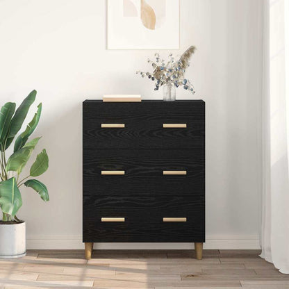 Sideboard Schwarz Eichen-Optik 34 x 69.5 x 90 cm Holzwerkstoff