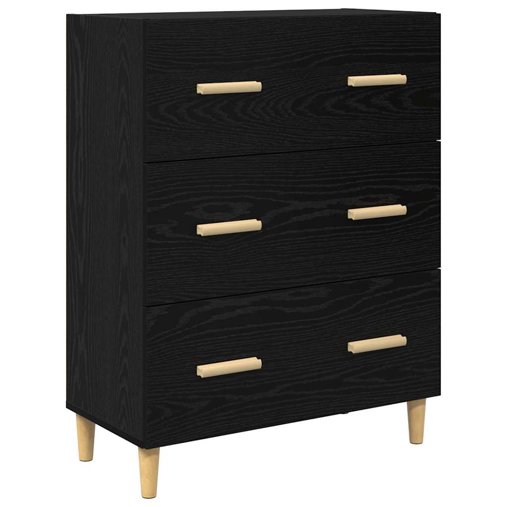 Sideboard Schwarz Eichen-Optik 34 x 69.5 x 90 cm Holzwerkstoff