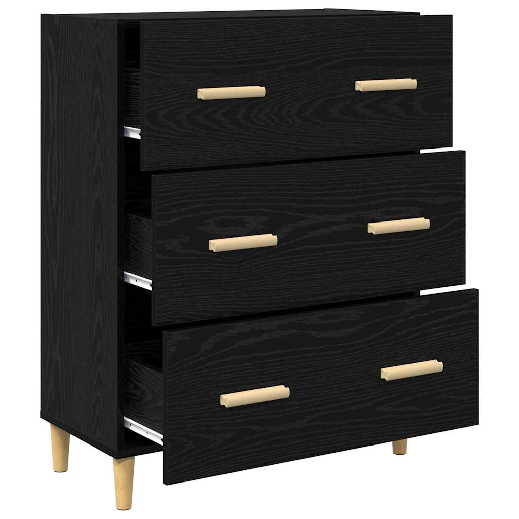 Sideboard Schwarz Eichen-Optik 34 x 69.5 x 90 cm Holzwerkstoff