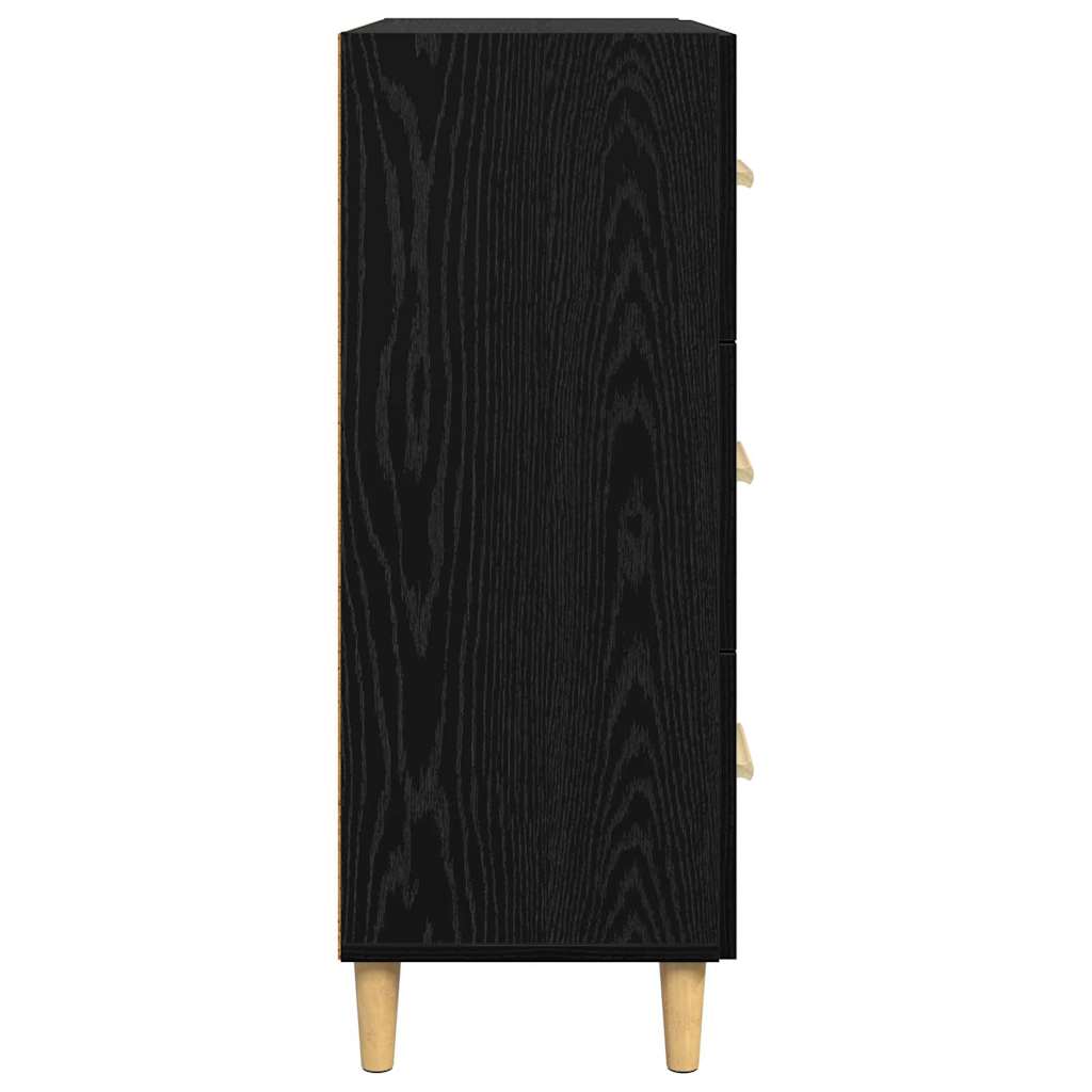 Sideboard Schwarz Eichen-Optik 34 x 69.5 x 90 cm Holzwerkstoff