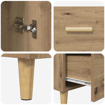 Sideboard Eiche handwerklich 34 x 69.5 x 90 cm Holzwerkstoff