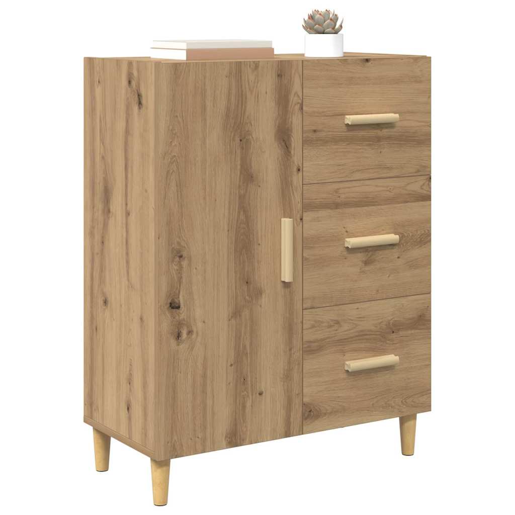 Sideboard Eiche handwerklich 34 x 69.5 x 90 cm Holzwerkstoff