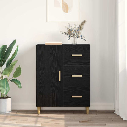 Sideboard Schwarz Eichen-Optik 34 x 69,5 x 90 cm Holzwerkstoff