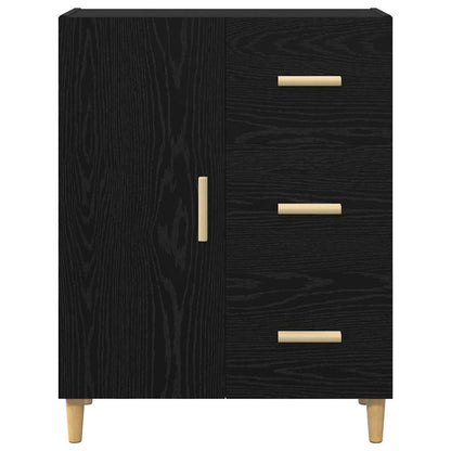 Sideboard Schwarz Eichen-Optik 34 x 69,5 x 90 cm Holzwerkstoff