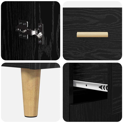 Sideboard Schwarz Eichen-Optik 34 x 69,5 x 89 cm Holzwerkstoff