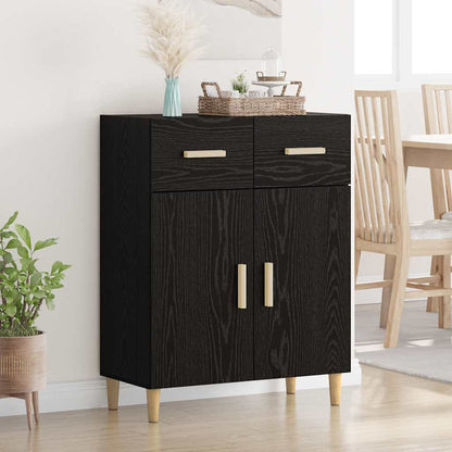 Sideboard Schwarz Eichen-Optik 34 x 69,5 x 89 cm Holzwerkstoff