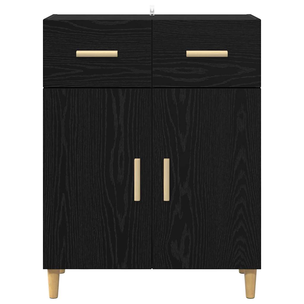 Sideboard Schwarz Eichen-Optik 34 x 69,5 x 89 cm Holzwerkstoff