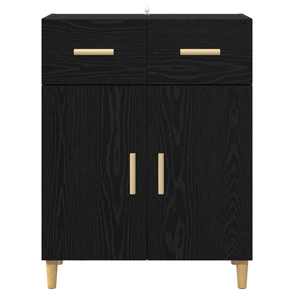 Sideboard Schwarz Eichen-Optik 34 x 69,5 x 89 cm Holzwerkstoff