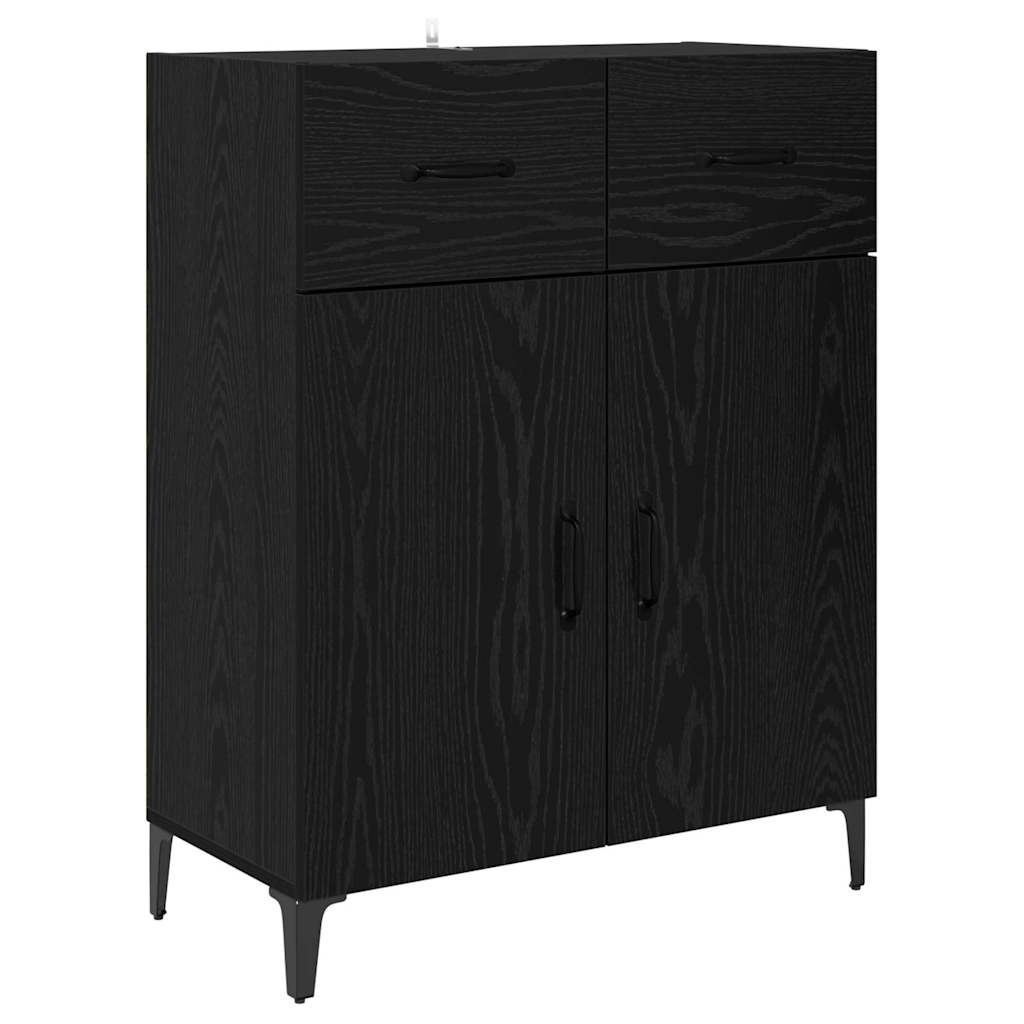 Sideboard Schwarz Eichen-Optik 34 x 69.5 x 90 cm Holzwerkstoff