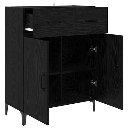 Sideboard Schwarz Eichen-Optik 34 x 69.5 x 90 cm Holzwerkstoff