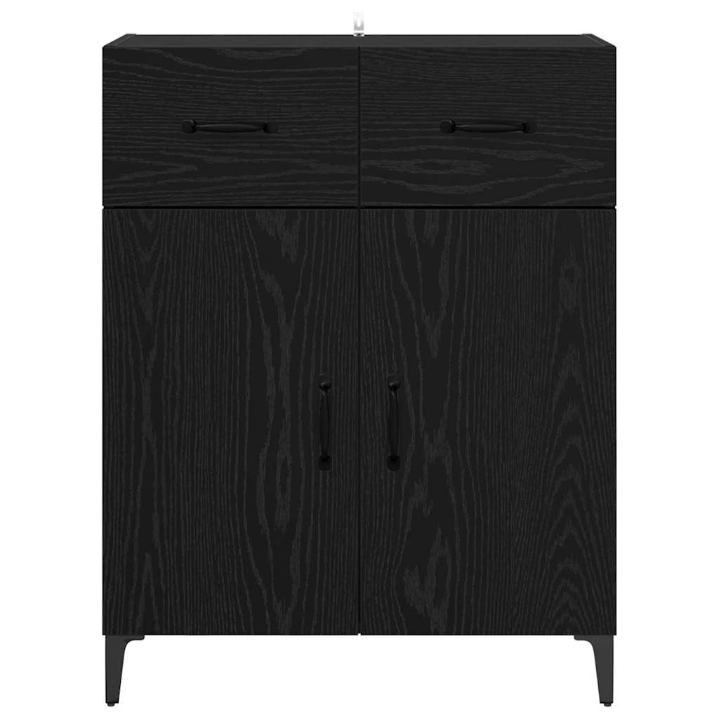 Sideboard Schwarz Eichen-Optik 34 x 69.5 x 90 cm Holzwerkstoff