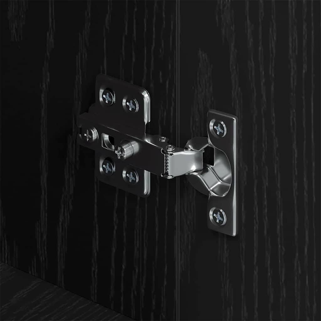 Sideboard Schwarz Eichen-Optik 34 x 90 x 80 cm Holzwerkstoff