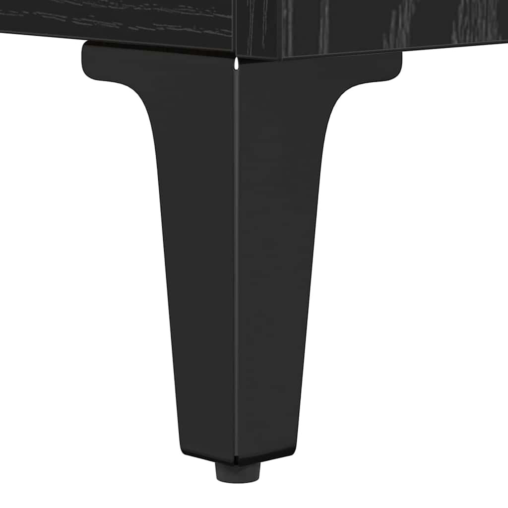 Sideboard Schwarz Eichen-Optik 34 x 90 x 80 cm Holzwerkstoff