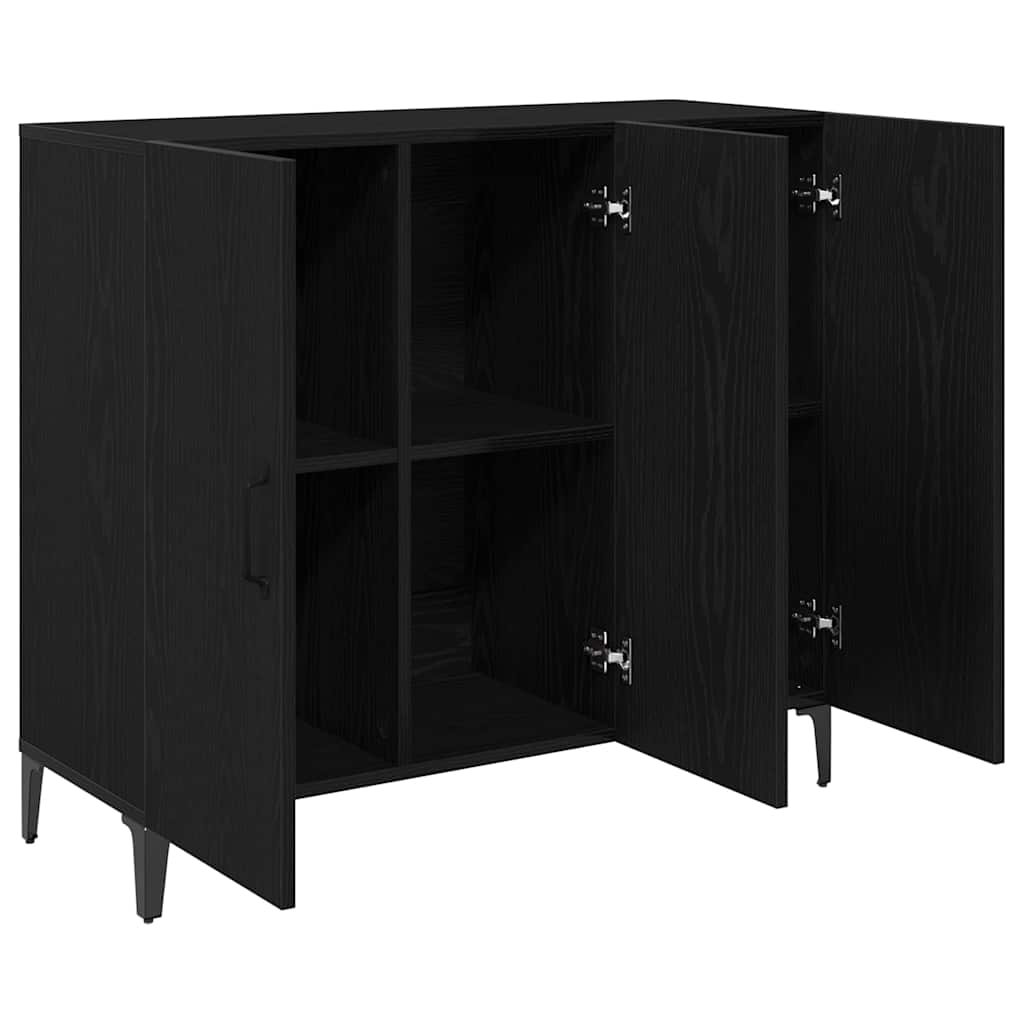 Sideboard Schwarz Eichen-Optik 34 x 90 x 80 cm Holzwerkstoff