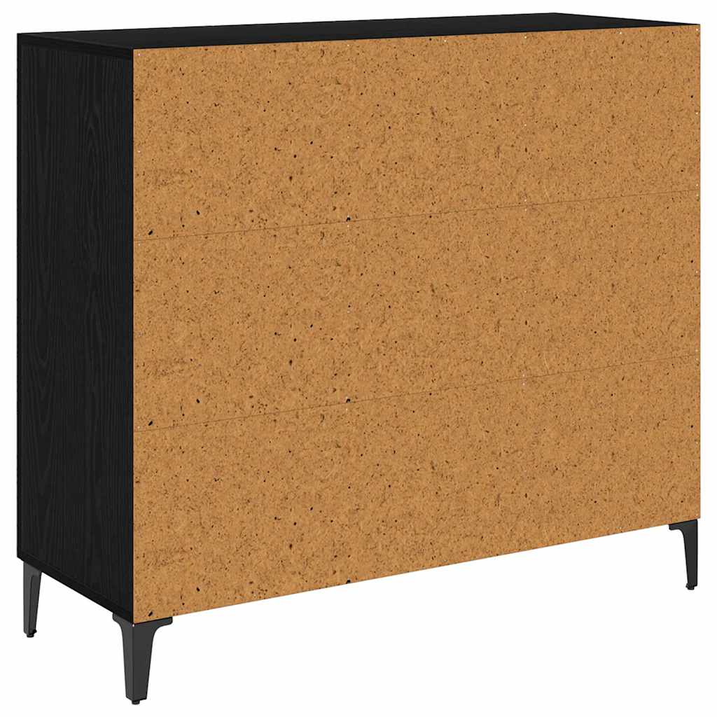 Sideboard Schwarz Eichen-Optik 34 x 90 x 80 cm Holzwerkstoff