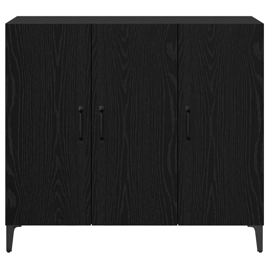 Sideboard Schwarz Eichen-Optik 34 x 90 x 80 cm Holzwerkstoff
