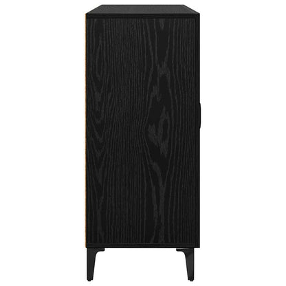 Sideboard Schwarz Eichen-Optik 34 x 90 x 80 cm Holzwerkstoff