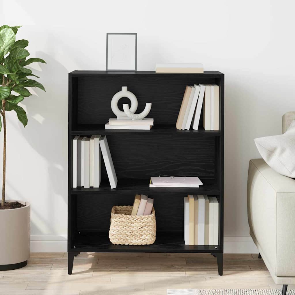 Sideboard Schwarz Eichen-Optik 32,5 x 69,5 x 90 cm
