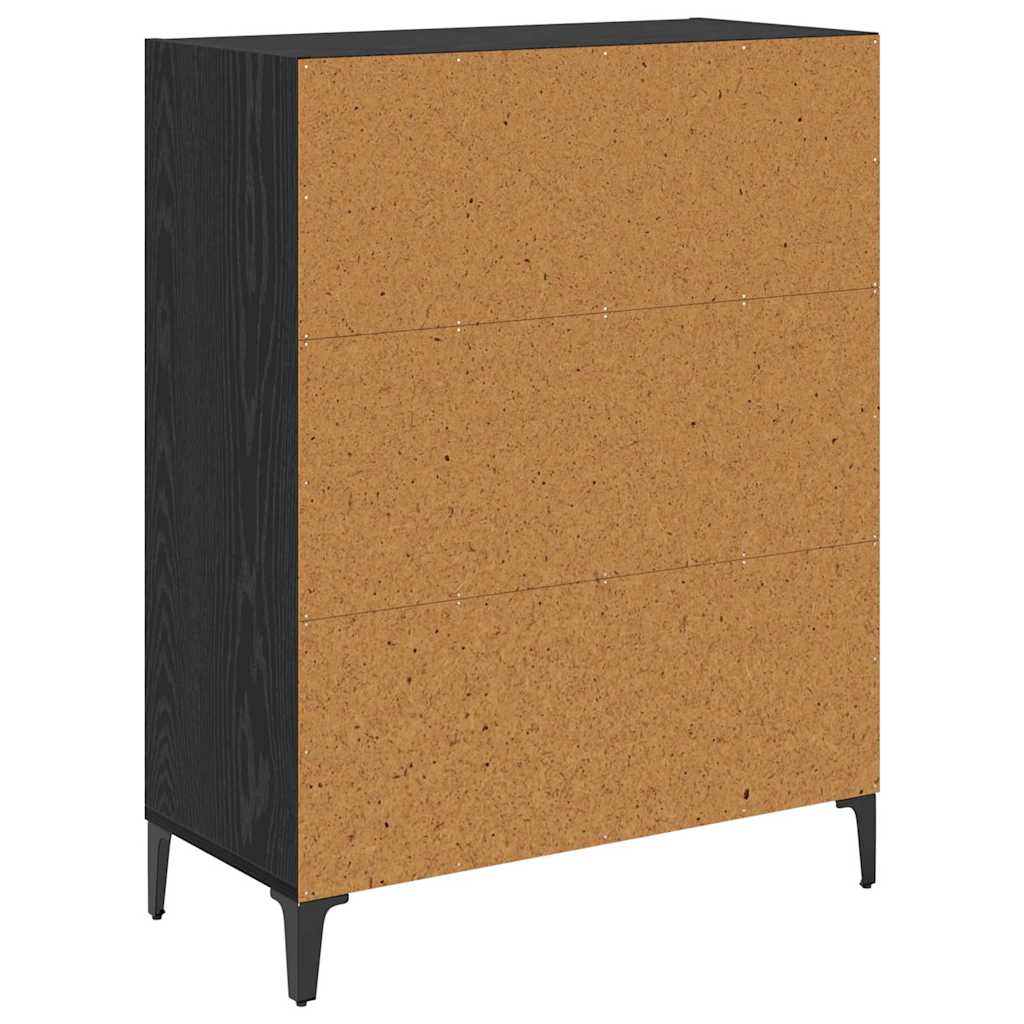 Sideboard Schwarz Eichen-Optik 32,5 x 69,5 x 90 cm