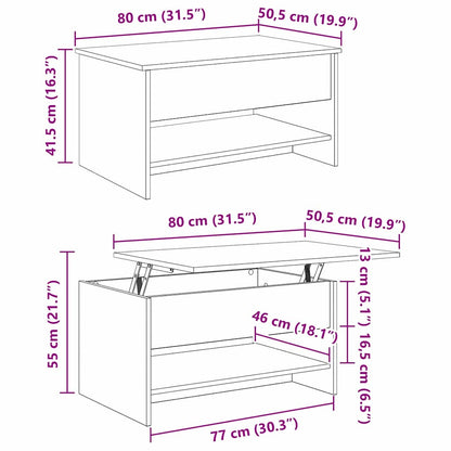 Couchtisch Altholz 80 x 50.5 x 41.5 cm Holzwerkstoff