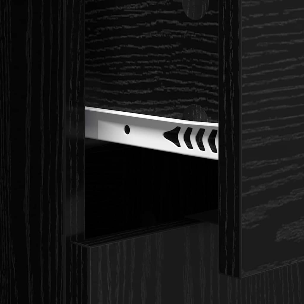 Sideboard Schwarz Eichen-Optik 60 x 30 x 70 cm Holzwerkstoff