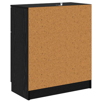 Sideboard Schwarz Eichen-Optik 60 x 30 x 70 cm Holzwerkstoff