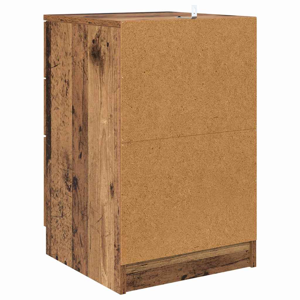 Nachttisch mit Schubladen Altholz 40 x 40 x 63 cm Holzwerkstoff
