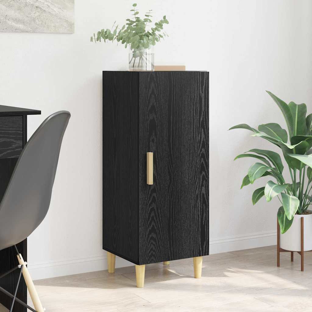 Sideboard Schwarz Eichen-Optik 34,5 x 34 x 90 cm Holzwerkstoff