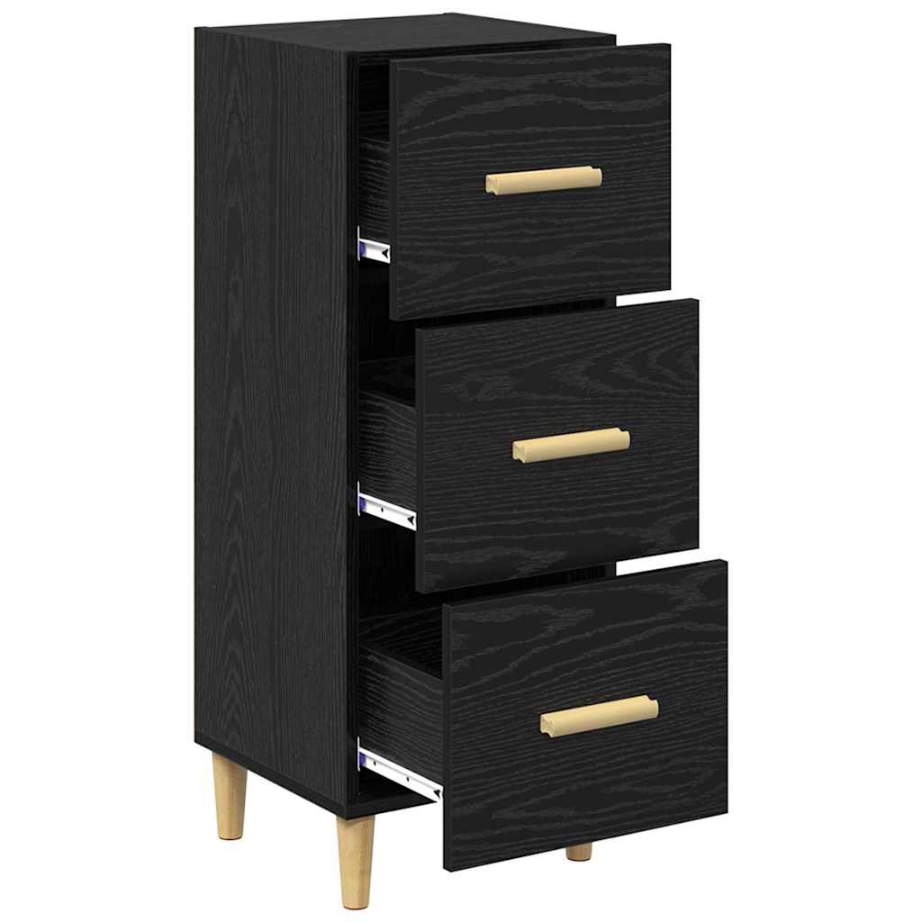 Sideboard Schwarz Eichen-Optik 34,5 x 34 x 90 cm Holzwerkstoff