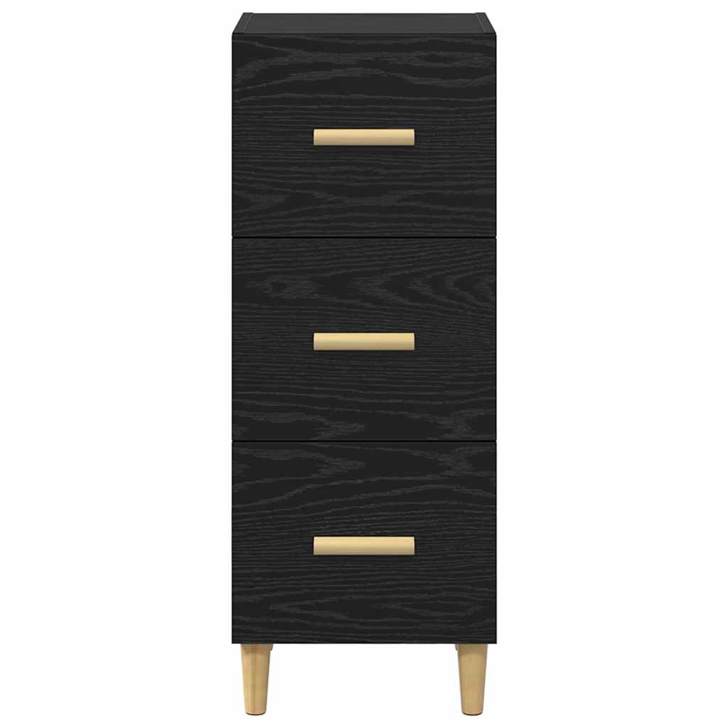 Sideboard Schwarz Eichen-Optik 34,5 x 34 x 90 cm Holzwerkstoff