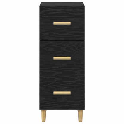 Sideboard Schwarz Eichen-Optik 34,5 x 34 x 90 cm Holzwerkstoff