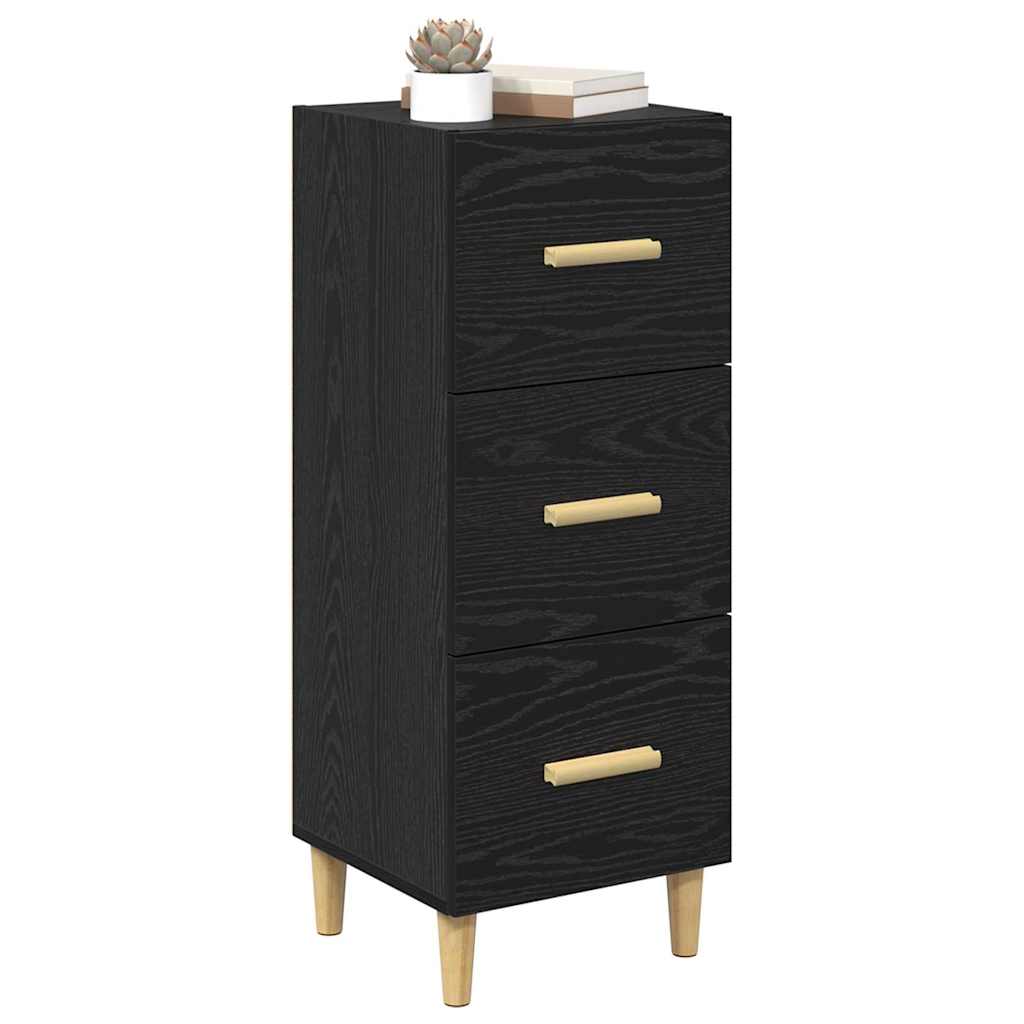 Sideboard Schwarz Eichen-Optik 34,5 x 34 x 90 cm Holzwerkstoff